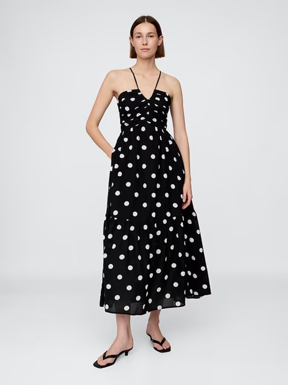 GAP Polka Dot Halter Maxi Dress